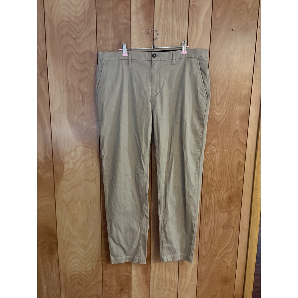 Zanerobe Mens Chino Pants Size 38 Tan Khaki Stretch Cotton Tapered Trousers